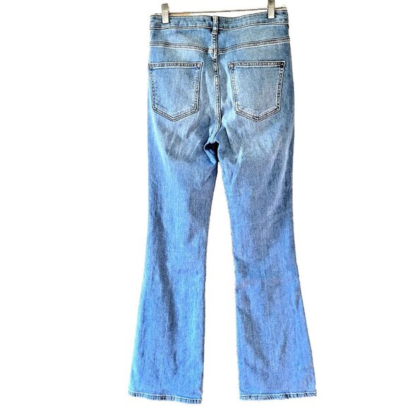 Pilcro Anthropologie High Rise Button Fly Bootcut Flare Leg Denim Jeans Size 28 - Picture 1 of 10